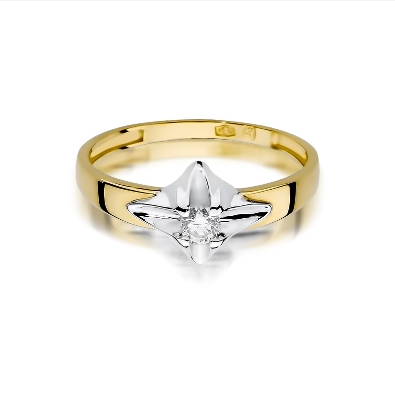 Zásnubní prsten UNICO s diamantem BE W-155-12 ryzost 585