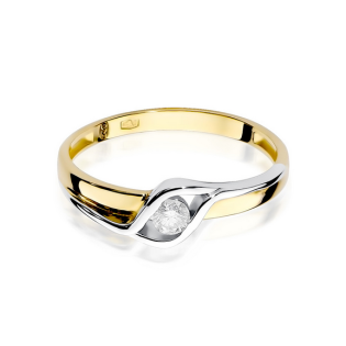 Elegantní zásnubní prsten s diamantem vyrobený z vysoce kvalitního zlata ryzosti 585.