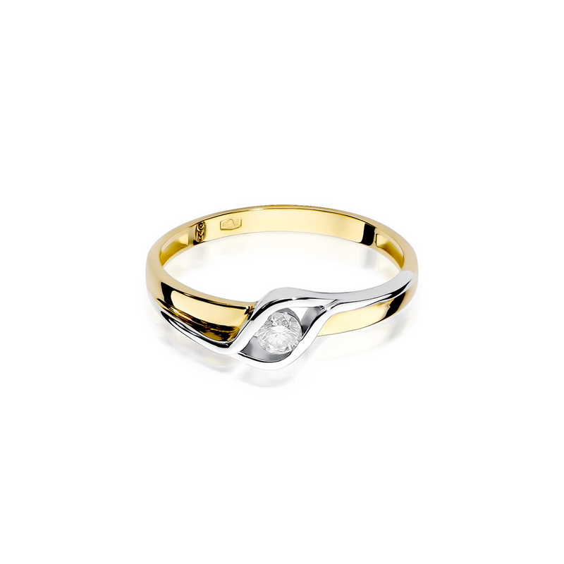 Zásnubní prsten BRAID s diamantem 0,10 ct BE W-178-10 ryzost 585