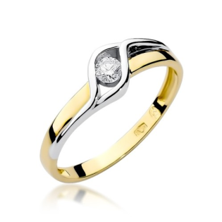 Elegantní zásnubní prsten s diamantem vyrobený z vysoce kvalitního zlata ryzosti 585.