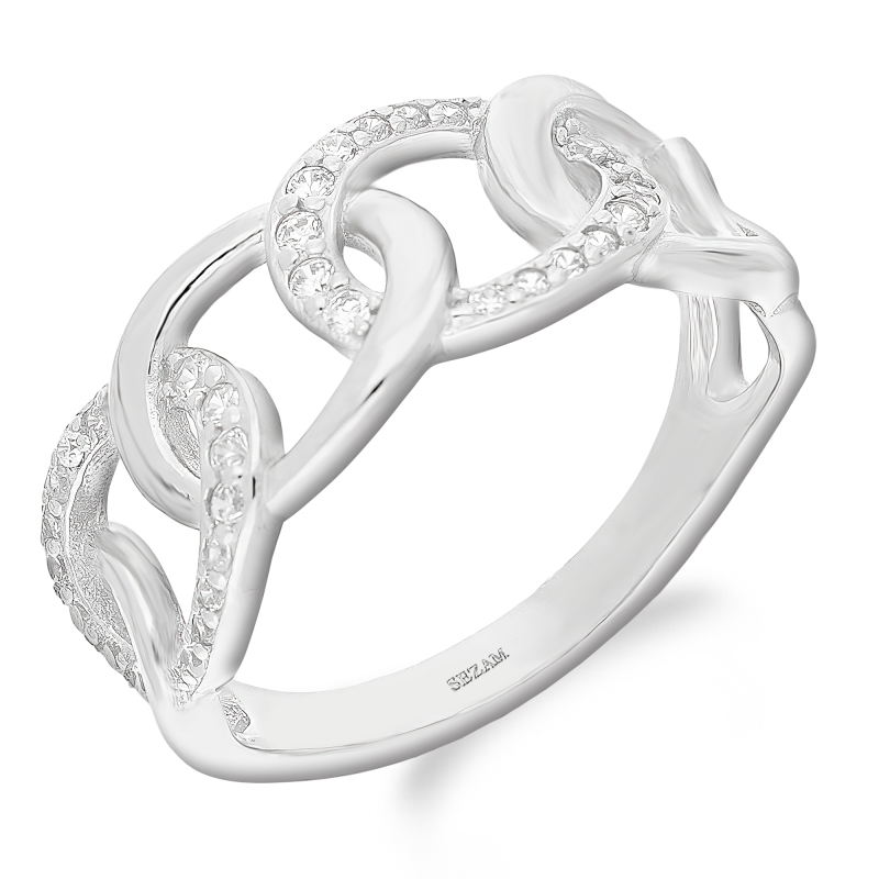 Stříbrný prsten se zirkony AT623 | iSezam.cz