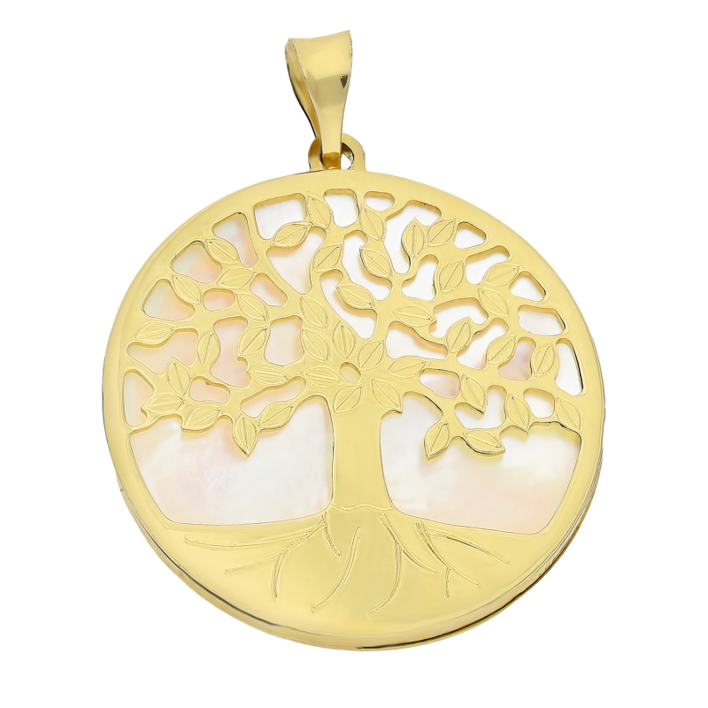 Zlatý přívěsek strom života s perletí | iSezam.cz