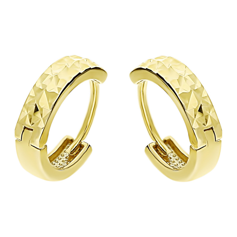 Náušnice zlaté kroužky 12mm/klikny MZ T5-E-HG-4-DC-12mm*3mm zkouška 585