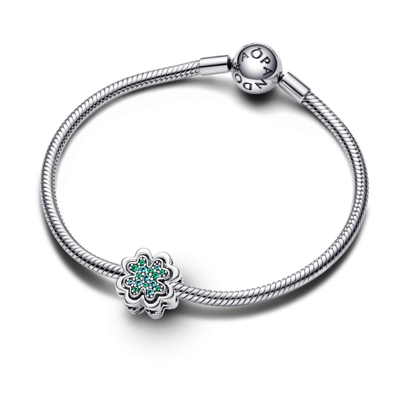 Charms Pandora Koniczynka - Srebrny rozdzielany charms - JubilerSezam.pl