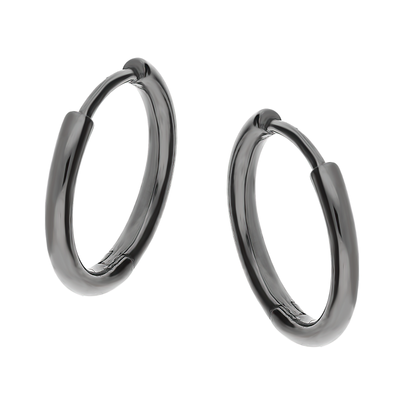 Stříbrné kruhové náušnice rhodiované 13mm ryzost 925 | iSezam.cz