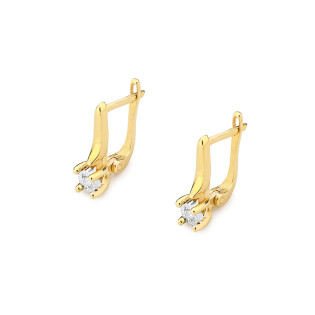 Zlaté náušnice s brilianty 0,06ct ryzost 585 - iSezam.cz