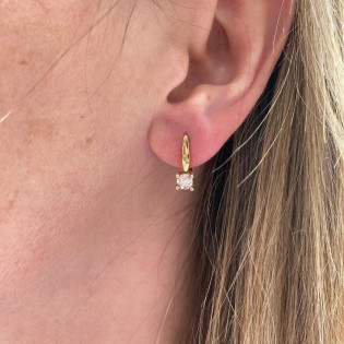 Zlaté náušnice s brilianty 0,16ct/ang.zap BE KO-065-16 ryzost 585