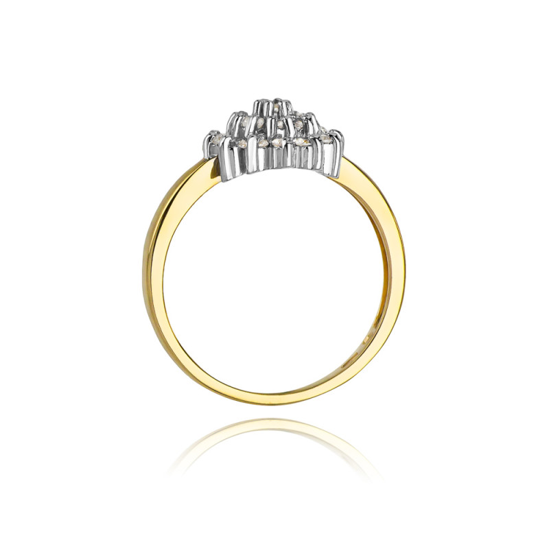 Zásnubní prsten s diamanty Bridel z ryzího zlata 585 - iSezam.cz