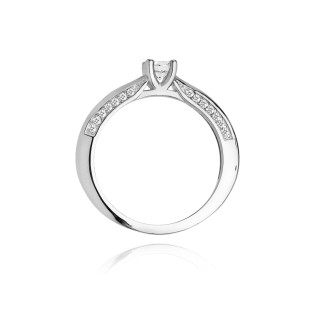 Zásnubní prsten s diamanty z bílého zlata ryzosti 585 - iSezam.cz