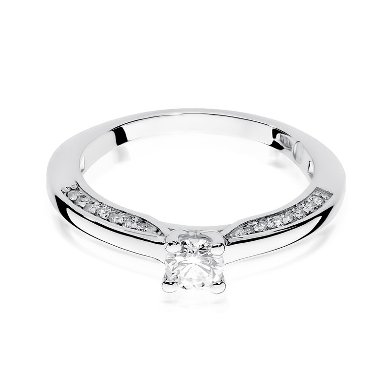 Zásnubní prsten z bílého zlata SOLITER s diamanty BE W-009 bílé zlato zkouška 585