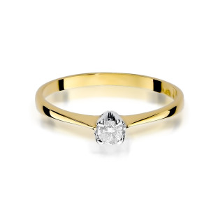 Zásnubní prsten s diamantem solitaire au. 585 - iSezam.cz