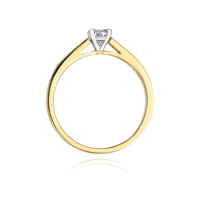 Zlatý zásnubní prsten s diamantem solitaire ryzost 585 - iSezam.cz