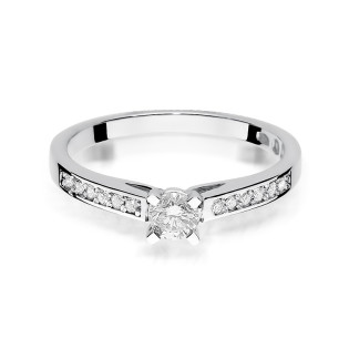 Zásnubní prsten s diamanty solitaire 585 - iSezam.cz