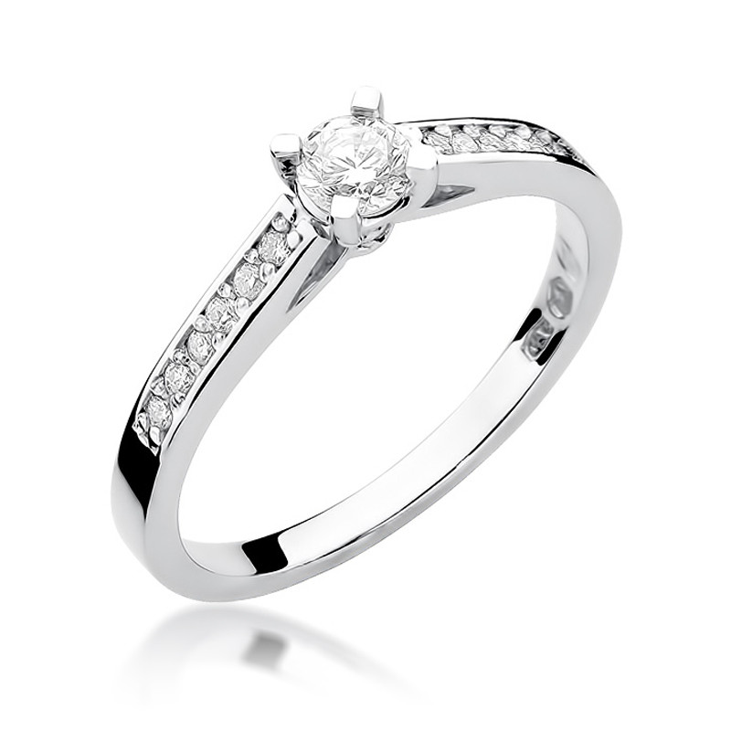 Zásnubní prsten s diamanty solitaire 585 - iSezam.cz
