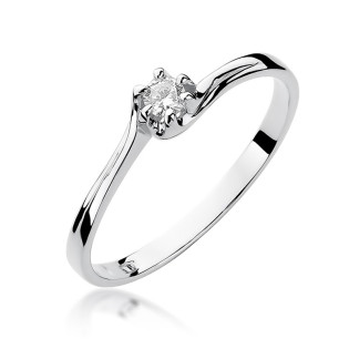 Zásnubní prsten s diamantem bílé zlato 585 - iSezam.cz