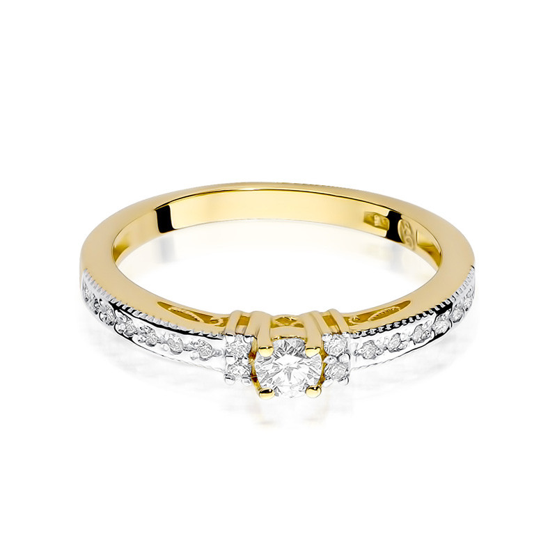 Zásnubní prsten s diamanty NOBLE BE W-201 ryzost 585
