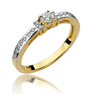 Zásnubní prsten s diamanty ryzosti 585 Noble - iSezam.cz