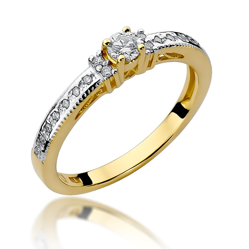 Zásnubní prsten s diamanty ryzosti 585 Noble - iSezam.cz