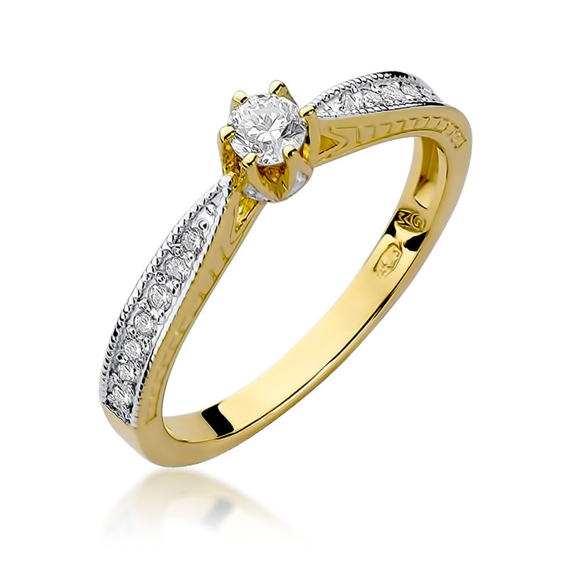 Zásnubní prsten s diamanty Solitér 585 - iSezam.cz