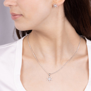 Stříbrný set Sněhová Vločka se zirkony Ag 925 | iSezam.cz