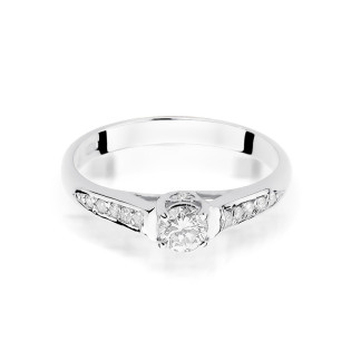 Zásnubní prsten s diamanty bílé zlato 585 - iSezam.cz