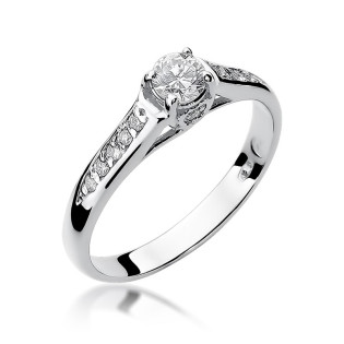 Zásnubní prsten s diamanty bílé zlato 585 - iSezam.cz