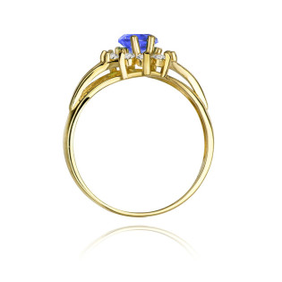 Zásnubní prsten z tanzanitu a diamantů 585 - iSezam.cz