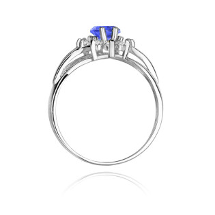 Zásnubní prsten s tanzanitem a diamanty - iSezam.cz