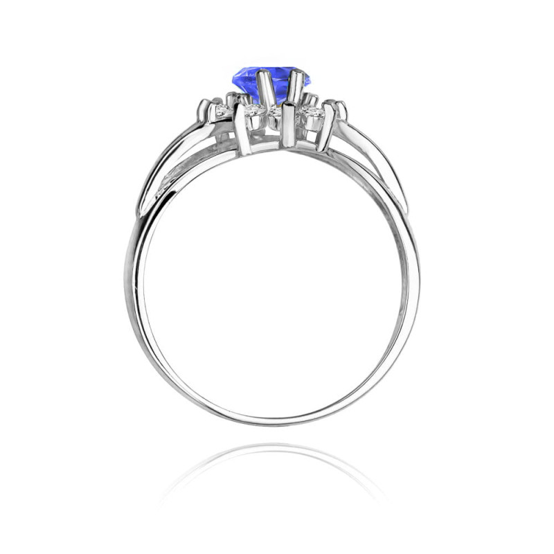 Zásnubní prsten s tanzanitem a diamanty - iSezam.cz