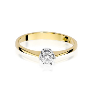 Zásnubní prsten s diamantem, žluté zlato zkušební 585 - iSezam.cz