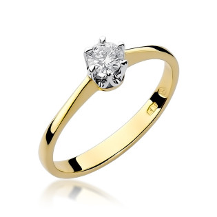 Zásnubní prsten s diamantem, žluté zlato zkušební 585 - iSezam.cz