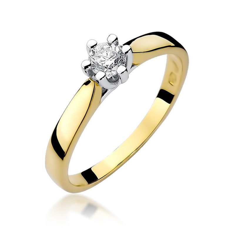 Zásnubní prsten s diamantem solitaire ryzost 585 - iSezam.cz
