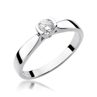Zásnubní prsten z bílého zlata s diamantem ryzost 585 - iSezam.cz