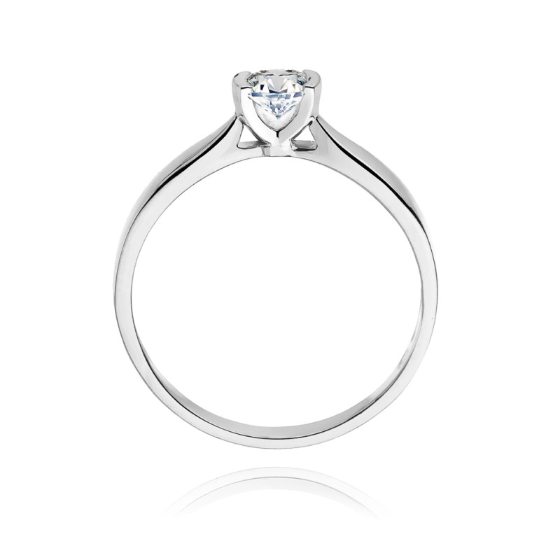 Zásnubní prsten z bílého zlata s diamantem - iSezam.cz
