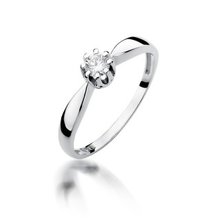 Zásnubní prsten s diamantem Royal bílé zlato 585 - iSezam.cz