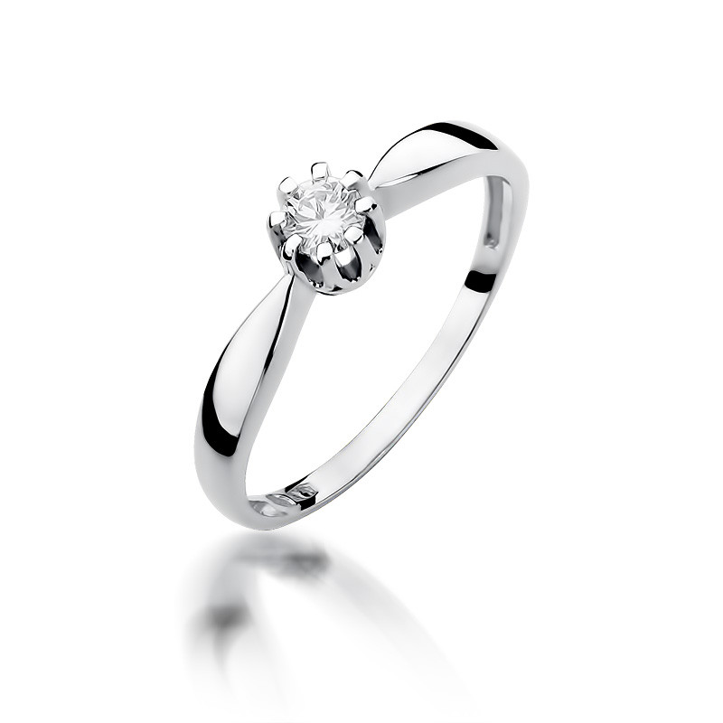 Zásnubní prsten s diamantem Royal bílé zlato 585 - iSezam.cz