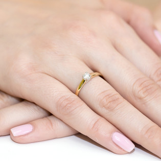 Zásnubní prsten s diamantem ryzosti 585 Solitér - iSezam.cz