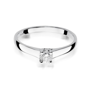 Zásnubní prsten s diamantem z bílého zlata 585 - iSezam.cz