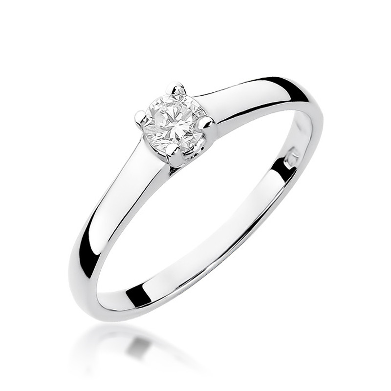 Zásnubní prsten s diamantem z bílého zlata 585 - iSezam.cz