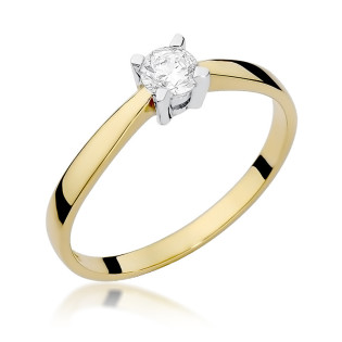 Zásnubní prsten s diamantem solitaire ze zlata 585 - iSezam.cz