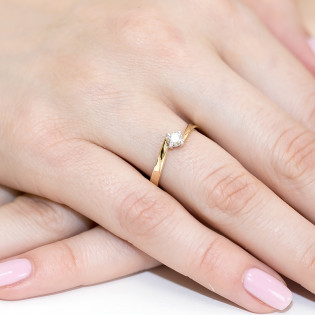 Zásnubní prsten s diamantem 585 Soliter - iSezam.cz
