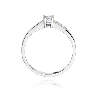 Zásnubní prsten s diamantem z bílého zlata 585 - iSezam.cz