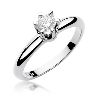 Zásnubní prsten s diamantem Royal bílé zlato 585 - iSezam.cz