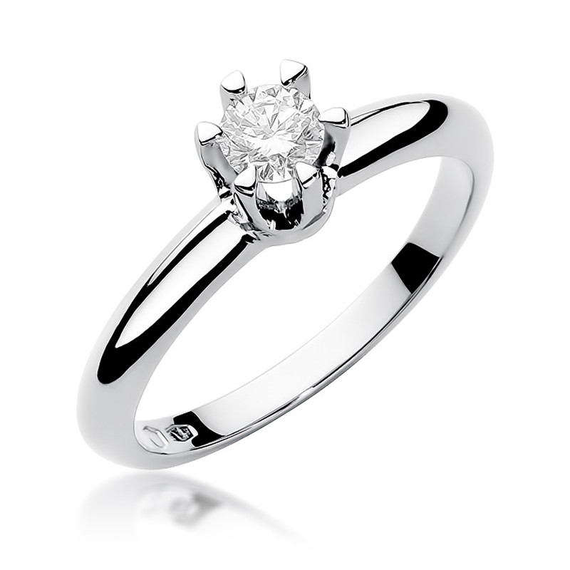 Zásnubní prsten s diamantem Royal bílé zlato 585 - iSezam.cz