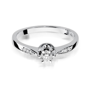 Zásnubní prsten s diamantem Royal bílé zlato 585 - iSezam.cz