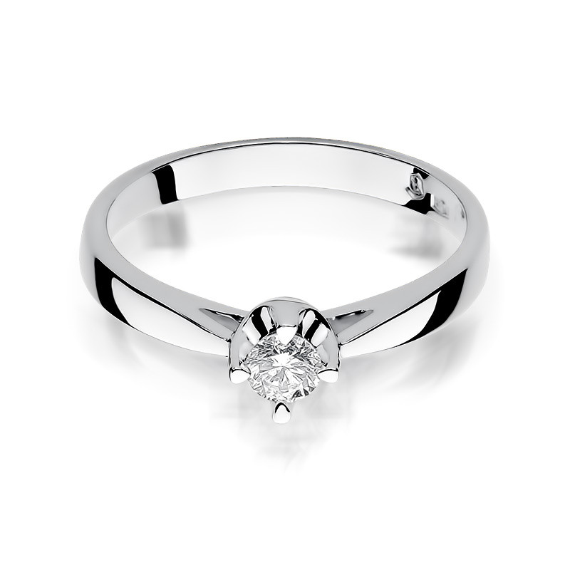 Zásnubní prsten FLOWER s diamantem BE-293 bílé zlato 585