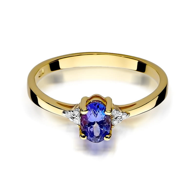Zlatý prsten s tanzanitem a diamanty BE W-301 TA ovál ryzost 585