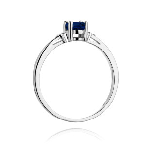 Prsten s Tanzanitem a diamanty z bílého zlata - iSezam.cz