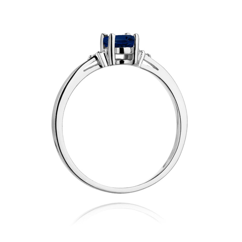 Prsten s Tanzanitem a diamanty z bílého zlata - iSezam.cz
