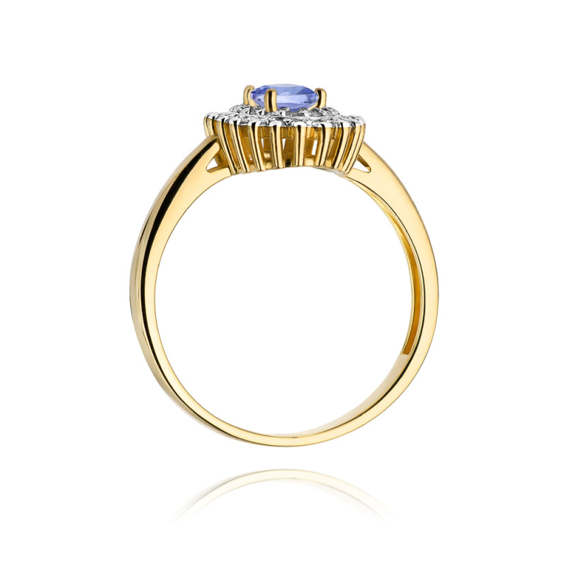 Zlatý prsten s tanzanitem a diamanty v. 585 - iSezam.cz